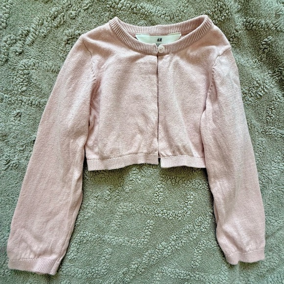 🌸 H&M Pink Cropped Cardigan | Toddler Girls 2-4Y | 100% Cotton - Picture 1 of 4